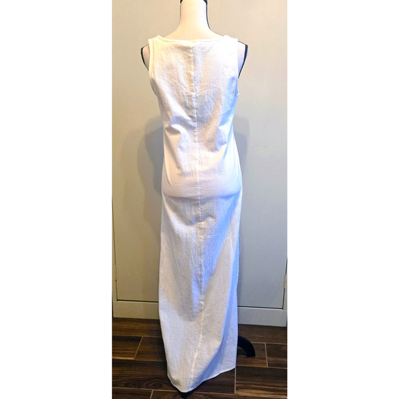 Just Fashion Now NWT white maxi cotton dress S with Side Slit - Picture 11 of 16